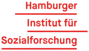 Logo des Hamburger Instituts für Sozialforschung in roter Schrift auf transparentem Hintergrund, in drei Zeilen dargestellt.