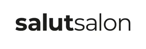 Das Bild zeigt das Logo von 'salut salon' in schlichter schwarzer Schrift auf weißem Hintergrund.